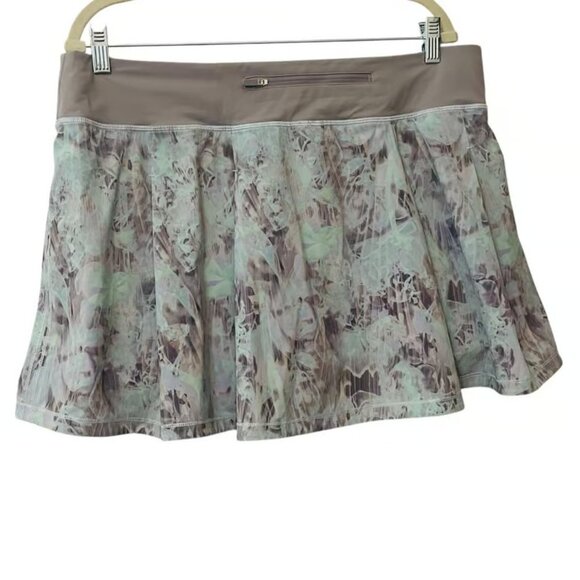 Lululemon Pace Rival Mid-Rise Skirt in Plisse Bloom Multi / Mauve Grey sz 14 - Picture 8 of 11